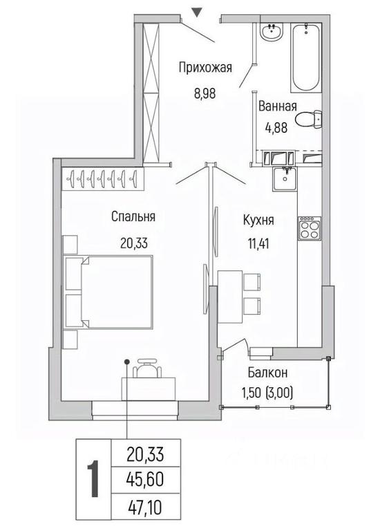 Apartment Sale, 47.1平方米 at Бузланово, Krasnogorsk Urban District, Moscow Region, Russia #1 Apartment Sale, 47.1平方米 at Бузланово, Krasnogorsk Urban District, Moscow Region, Russia #1