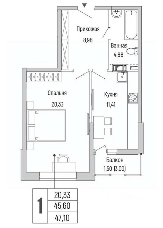 Apartment Sale, 47.1平方米 at Бузланово, Krasnogorsk Urban District, Moscow Region, Russia #1 Apartment Sale, 47.1平方米 at Бузланово, Krasnogorsk Urban District, Moscow Region, Russia #1