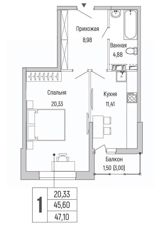 Продажа квартиры, 47,1 м² в КП «Бузланово», городской округ Красногорск, Московская область, Россия #1 Продажа квартиры, 47,1 м² в КП «Бузланово», городской округ Красногорск, Московская область, Россия #1