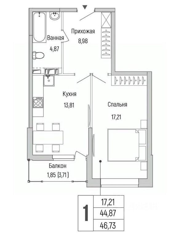 Продажа квартиры, 46,73 м² в КП «Бузланово», городской округ Красногорск, Московская область, Россия #1