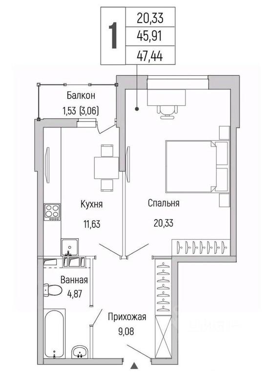 Apartment Sale, 47.44平方米 at Бузланово, Krasnogorsk Urban District, Moscow Region, Russia #1 Apartment Sale, 47.44平方米 at Бузланово, Krasnogorsk Urban District, Moscow Region, Russia #1