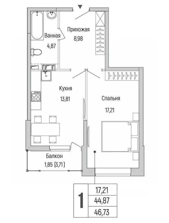 Apartment Sale, 46.73平方米 at Бузланово, Krasnogorsk Urban District, Moscow Region, Russia #1 Apartment Sale, 46.73平方米 at Бузланово, Krasnogorsk Urban District, Moscow Region, Russia #1