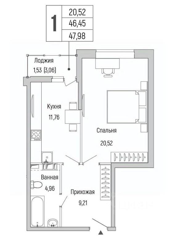 Apartment Sale, 47.98平方米 at Бузланово, Krasnogorsk Urban District, Moscow Region, Russia #1 Apartment Sale, 47.98平方米 at Бузланово, Krasnogorsk Urban District, Moscow Region, Russia #1