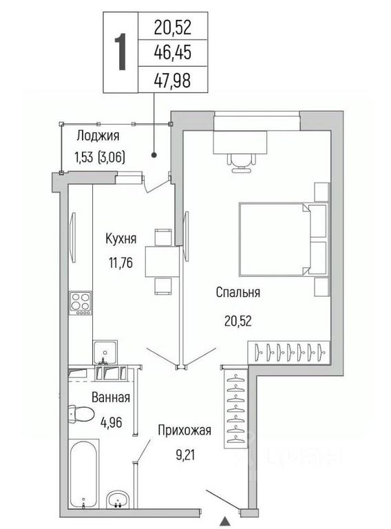 Apartment Sale, 47.98平方米 at Бузланово, Krasnogorsk Urban District, Moscow Region, Russia #1 Apartment Sale, 47.98平方米 at Бузланово, Krasnogorsk Urban District, Moscow Region, Russia #1