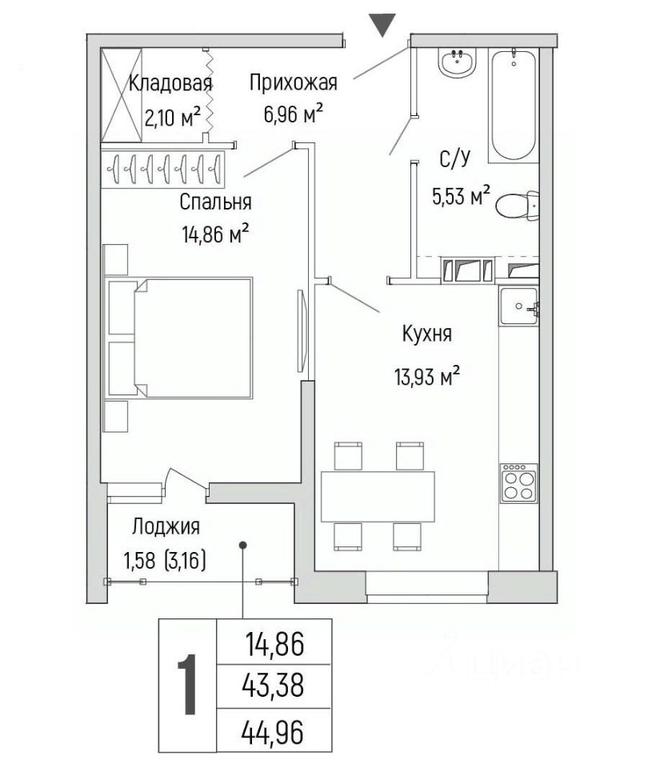 Apartment Sale, 44.96平方米 at Бузланово, Krasnogorsk Urban District, Moscow Region, Russia #1 Apartment Sale, 44.96平方米 at Бузланово, Krasnogorsk Urban District, Moscow Region, Russia #1