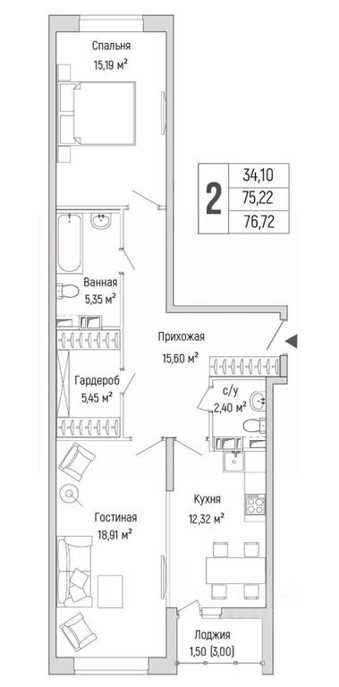 1-BD Apartment Sale, 76.72 sq. m. at Бузланово, Krasnogorsk Urban District, Moscow Region, Russia #1 1-BD Apartment Sale, 76.72 sq. m. at Бузланово, Krasnogorsk Urban District, Moscow Region, Russia #1
