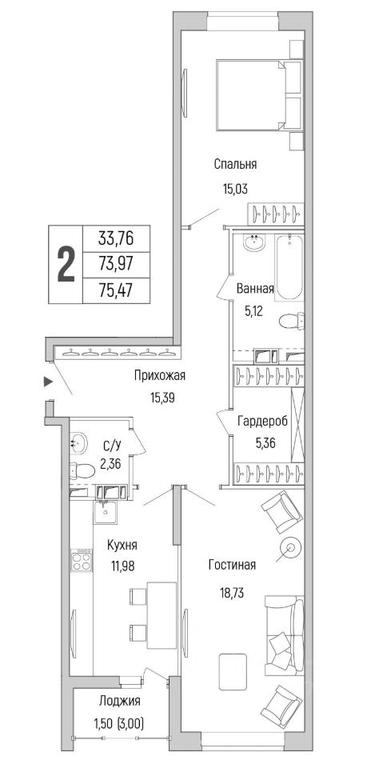 1-BD Apartment Sale, 75.47平方米 at Бузланово, Krasnogorsk Urban District, Moscow Region, Russia #1 1-BD Apartment Sale, 75.47平方米 at Бузланово, Krasnogorsk Urban District, Moscow Region, Russia #1