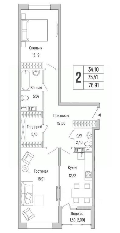 1-BD Apartment Sale, 76.91 sq. m. at Бузланово, Krasnogorsk Urban District, Moscow Region, Russia #1 1-BD Apartment Sale, 76.91 sq. m. at Бузланово, Krasnogorsk Urban District, Moscow Region, Russia #1