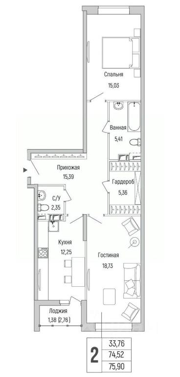 1-BD Apartment Sale, 75.9平方米 at Бузланово, Krasnogorsk Urban District, Moscow Region, Russia #1 1-BD Apartment Sale, 75.9平方米 at Бузланово, Krasnogorsk Urban District, Moscow Region, Russia #1