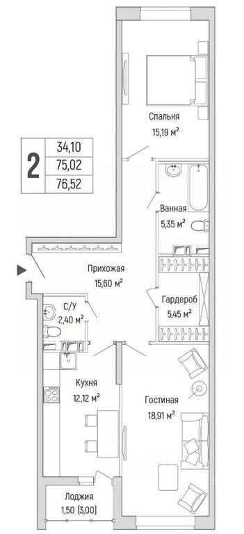 1-BD Apartment Sale, 76.52 sq. m. at Бузланово, Krasnogorsk Urban District, Moscow Region, Russia #1 1-BD Apartment Sale, 76.52 sq. m. at Бузланово, Krasnogorsk Urban District, Moscow Region, Russia #1