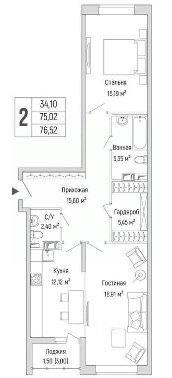 1-BD Apartment Sale, 76.52平方米 at Бузланово, Krasnogorsk Urban District, Moscow Region, Russia #1 1-BD Apartment Sale, 76.52平方米 at Бузланово, Krasnogorsk Urban District, Moscow Region, Russia #1