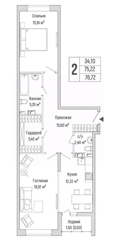 1-BD Apartment Sale, 76.72 sq. m. at Бузланово, Krasnogorsk Urban District, Moscow Region, Russia #1 1-BD Apartment Sale, 76.72 sq. m. at Бузланово, Krasnogorsk Urban District, Moscow Region, Russia #1