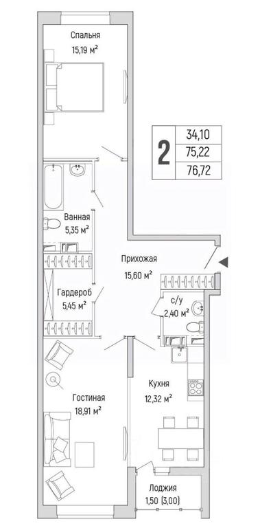 1-BD Apartment Sale, 76.72 sq. m. at Бузланово, Krasnogorsk Urban District, Moscow Region, Russia #1 1-BD Apartment Sale, 76.72 sq. m. at Бузланово, Krasnogorsk Urban District, Moscow Region, Russia #1
