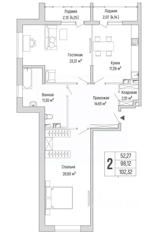 1-BD Apartment Sale, 102.32 sq. m. at Бузланово, Krasnogorsk Urban District, Moscow Region, Russia #1