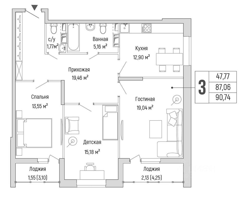 1-BD Apartment Sale, 90.74 sq. m. at Бузланово, Krasnogorsk Urban District, Moscow Region, Russia #1 1-BD Apartment Sale, 90.74 sq. m. at Бузланово, Krasnogorsk Urban District, Moscow Region, Russia #1