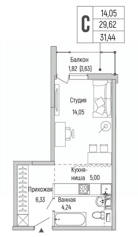 Apartment Sale, 31.44 sq. m. at Бузланово, Krasnogorsk Urban District, Moscow Region, Russia #1 Apartment Sale, 31.44 sq. m. at Бузланово, Krasnogorsk Urban District, Moscow Region, Russia #1