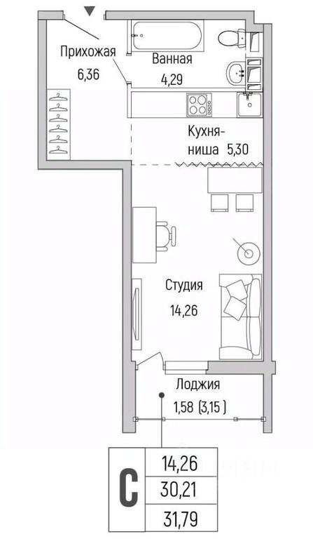 Apartment Sale, 31.79 sq. m. at Бузланово, Krasnogorsk Urban District, Moscow Region, Russia #1 Apartment Sale, 31.79 sq. m. at Бузланово, Krasnogorsk Urban District, Moscow Region, Russia #1