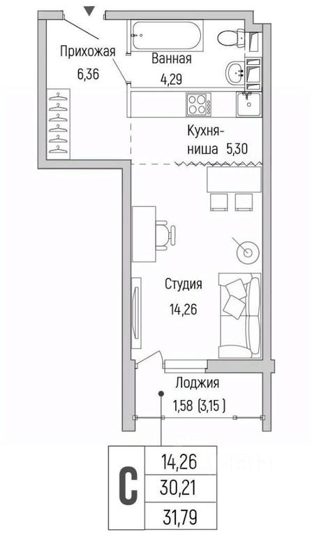 Apartment Sale, 31.79 sq. m. at Бузланово, Krasnogorsk Urban District, Moscow Region, Russia #1 Apartment Sale, 31.79 sq. m. at Бузланово, Krasnogorsk Urban District, Moscow Region, Russia #1