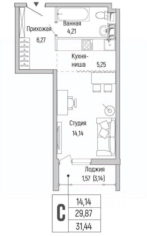 Apartment Sale, 31.44平方米 at Бузланово, Krasnogorsk Urban District, Moscow Region, Russia #1 Apartment Sale, 31.44平方米 at Бузланово, Krasnogorsk Urban District, Moscow Region, Russia #1