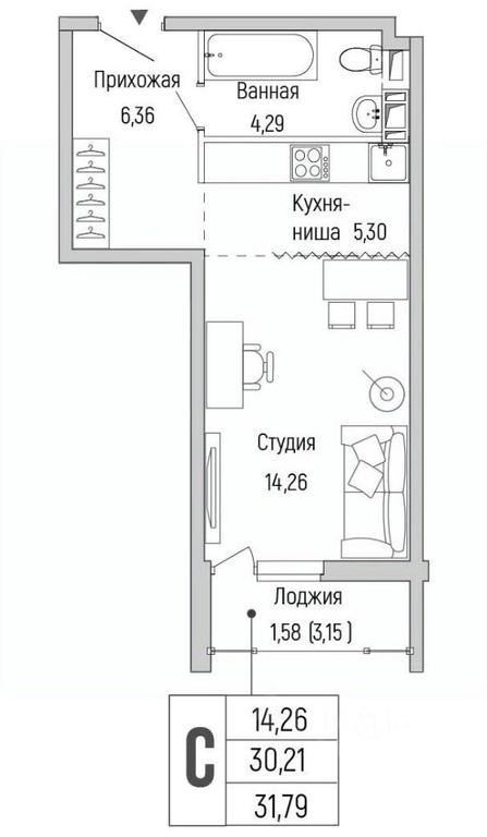 Apartment Sale, 31.79 sq. m. at Бузланово, Krasnogorsk Urban District, Moscow Region, Russia #1 Apartment Sale, 31.79 sq. m. at Бузланово, Krasnogorsk Urban District, Moscow Region, Russia #1