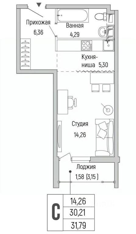 Apartment Sale, 31.79 sq. m. at Бузланово, Krasnogorsk Urban District, Moscow Region, Russia #1 Apartment Sale, 31.79 sq. m. at Бузланово, Krasnogorsk Urban District, Moscow Region, Russia #1