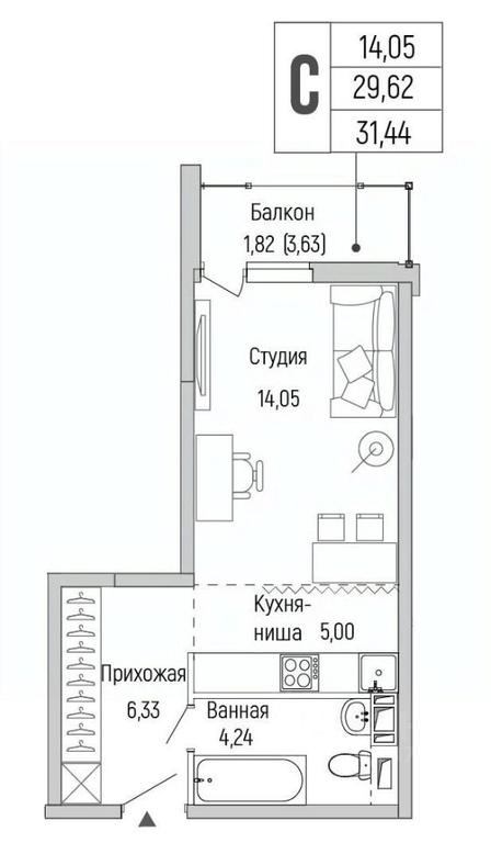 Apartment Sale, 31.44 sq. m. at Бузланово, Krasnogorsk Urban District, Moscow Region, Russia #1 Apartment Sale, 31.44 sq. m. at Бузланово, Krasnogorsk Urban District, Moscow Region, Russia #1