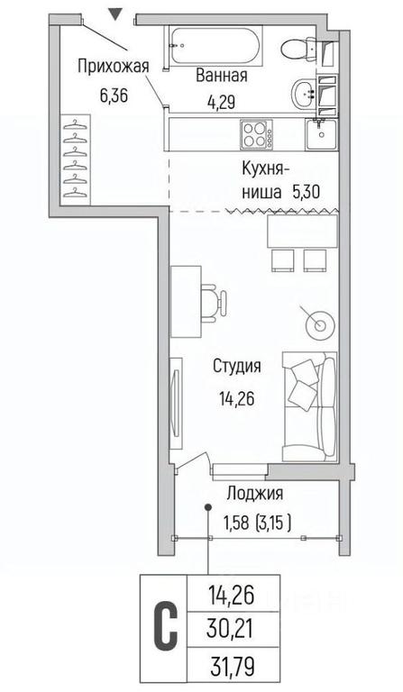 Apartment Sale, 31.79 sq. m. at Бузланово, Krasnogorsk Urban District, Moscow Region, Russia #1 Apartment Sale, 31.79 sq. m. at Бузланово, Krasnogorsk Urban District, Moscow Region, Russia #1