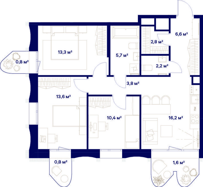 3-BD Apartment Sale, 77.8平方米 at Soyuz, Selskokhozyaystvennaya Street, Moscow, Russia #1 3-BD Apartment Sale, 77.8平方米 at Soyuz, Selskokhozyaystvennaya Street, Moscow, Russia #1