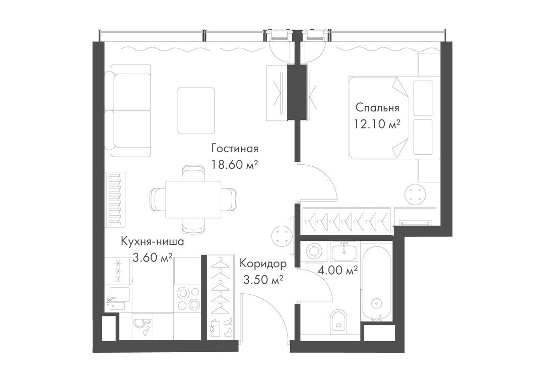 1-BD Apartment Sale, 41.8 sq. m. at Slava, Leningradskiy Avenue, 8с10, Moscow, Russia #1 1-BD Apartment Sale, 41.8 sq. m. at Slava, Leningradskiy Avenue, 8с10, Moscow, Russia #1