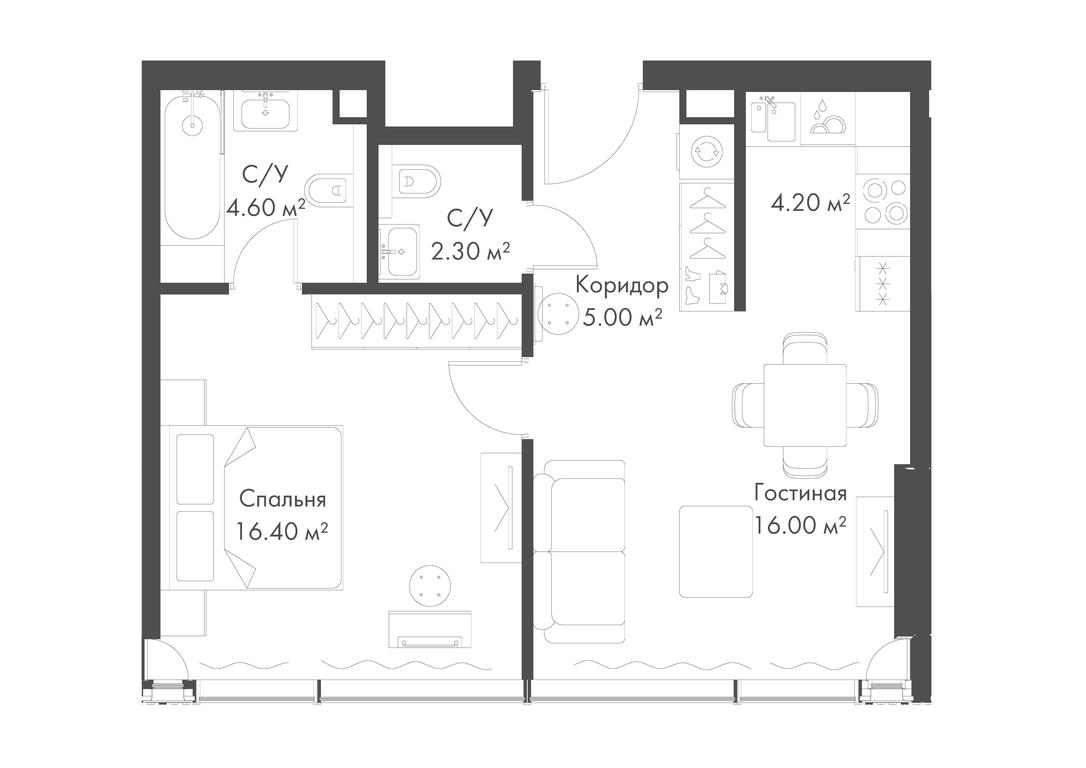 1-BD Apartment Sale, 48.4平方米 at Slava, Leningradskiy Avenue, 8с10, Moscow, Russia #1 1-BD Apartment Sale, 48.4平方米 at Slava, Leningradskiy Avenue, 8с10, Moscow, Russia #1
