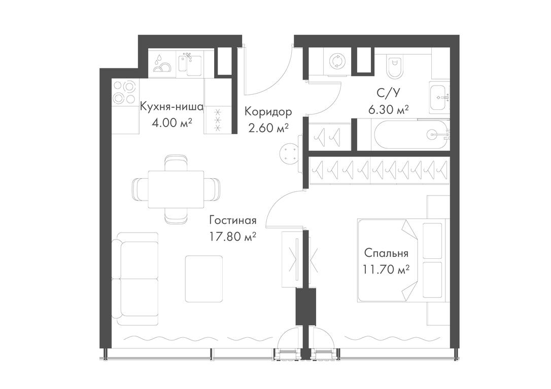 1-BD Apartment Sale, 42.4 sq. m. at Slava, Leningradskiy Avenue, 8с10, Moscow, Russia #1 1-BD Apartment Sale, 42.4 sq. m. at Slava, Leningradskiy Avenue, 8с10, Moscow, Russia #1