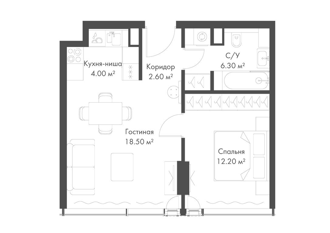 1-BD Apartment Sale, 43.6 sq. m. at Slava, Leningradskiy Avenue, 8с10, Moscow, Russia #1 1-BD Apartment Sale, 43.6 sq. m. at Slava, Leningradskiy Avenue, 8с10, Moscow, Russia #1
