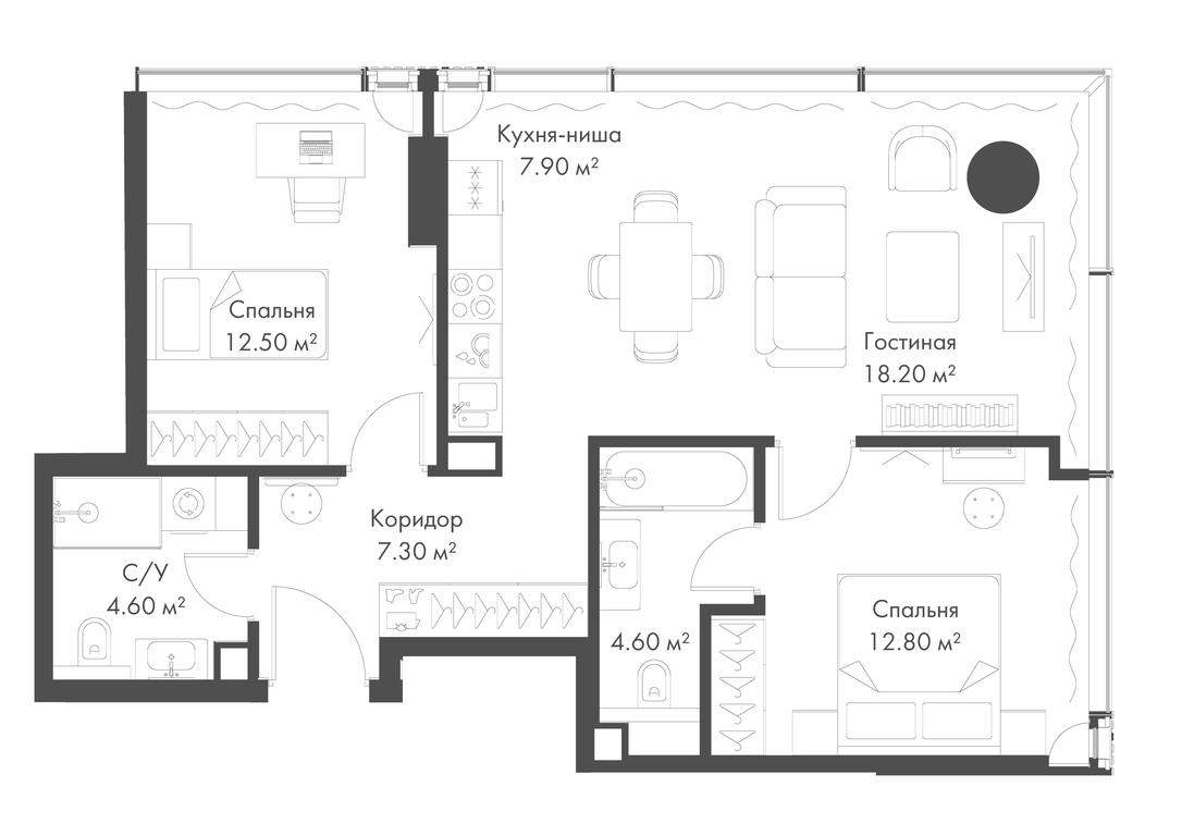 2-BD Apartment Sale, 67.9 sq. m. at Slava, Leningradskiy Avenue, 8с10, Moscow, Russia #1 2-BD Apartment Sale, 67.9 sq. m. at Slava, Leningradskiy Avenue, 8с10, Moscow, Russia #1