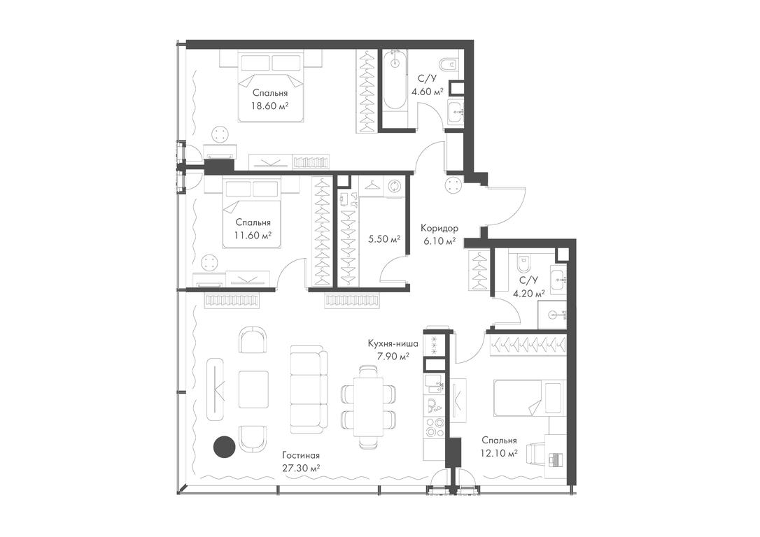 3-BD Apartment Sale, 97.9平方米 at Slava, Leningradskiy Avenue, 8с10, Moscow, Russia #1 3-BD Apartment Sale, 97.9平方米 at Slava, Leningradskiy Avenue, 8с10, Moscow, Russia #1