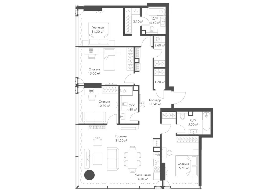 4-BD Apartment Sale, 125.7 sq. m. at Slava, Leningradskiy Avenue, 8с10, Moscow, Russia #1 4-BD Apartment Sale, 125.7 sq. m. at Slava, Leningradskiy Avenue, 8с10, Moscow, Russia #1
