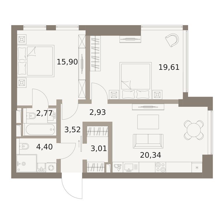 2-BD Apartment Sale, 72.48平方米 at The Five, 5th Donskoy Drive, вл21к6, Moscow, Russia #1 2-BD Apartment Sale, 72.48平方米 at The Five, 5th Donskoy Drive, вл21к6, Moscow, Russia #1
