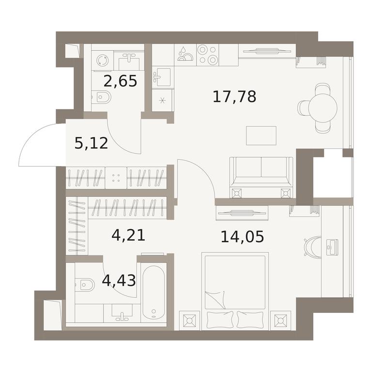 1-BD Apartment Sale, 48.24平方米 at The Five, 5th Donskoy Drive, вл21к6, Moscow, Russia #1 1-BD Apartment Sale, 48.24平方米 at The Five, 5th Donskoy Drive, вл21к6, Moscow, Russia #1