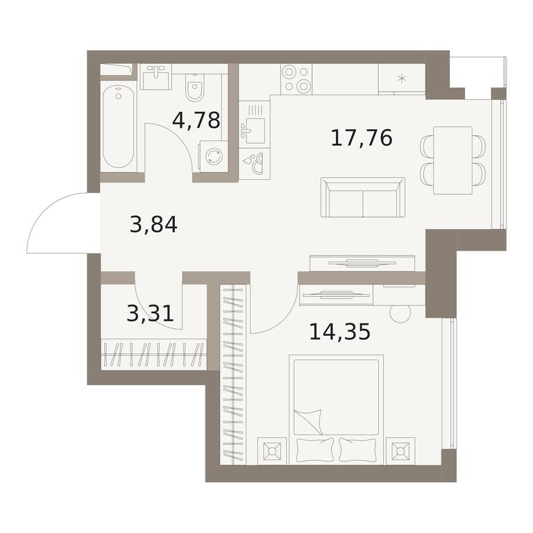 1-BD Apartment Sale, 44.04平方米 at The Five, 5th Donskoy Drive, вл21к6, Moscow, Russia #1 1-BD Apartment Sale, 44.04平方米 at The Five, 5th Donskoy Drive, вл21к6, Moscow, Russia #1