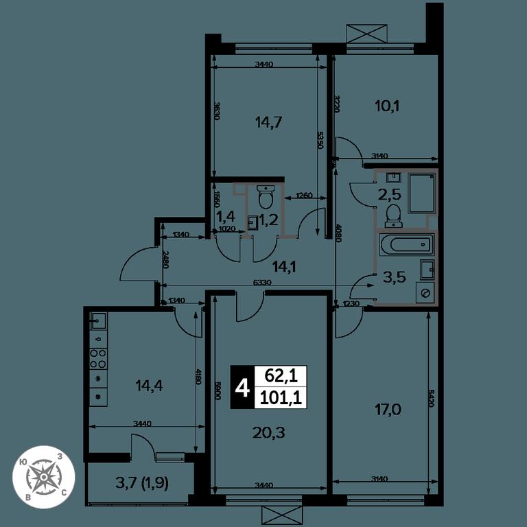 4-BD Apartment Sale, 101.1平方米 at Pervyi Leningradskiy, Pervy Leningradskiy Residential Complex, Moscow, Russia #2 4-BD Apartment Sale, 101.1平方米 at Pervyi Leningradskiy, Pervy Leningradskiy Residential Complex, Moscow, Russia #2