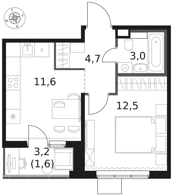1-BD Apartment Sale, 33.4 sq. m. at 1 Himkinskij, zhiloy kompleks 1-y Khimkinskiy, kvartal Mezhdunarodny, mikrorayon Klyazma-Starbeyevo, Khimki, Moscow Region, Russia #1 1-BD Apartment Sale, 33.4 sq. m. at 1 Himkinskij, zhiloy kompleks 1-y Khimkinskiy, kvartal Mezhdunarodny, mikrorayon Klyazma-Starbeyevo, Khimki, Moscow Region, Russia #1