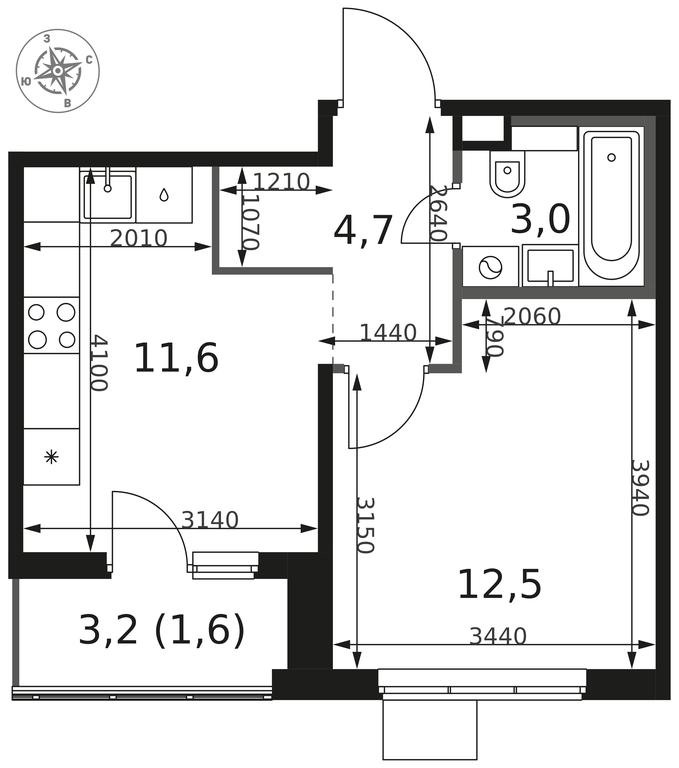 1-BD Apartment Sale, 33.4 sq. m. at 1 Himkinskij, zhiloy kompleks 1-y Khimkinskiy, kvartal Mezhdunarodny, mikrorayon Klyazma-Starbeyevo, Khimki, Moscow Region, Russia #2 1-BD Apartment Sale, 33.4 sq. m. at 1 Himkinskij, zhiloy kompleks 1-y Khimkinskiy, kvartal Mezhdunarodny, mikrorayon Klyazma-Starbeyevo, Khimki, Moscow Region, Russia #2