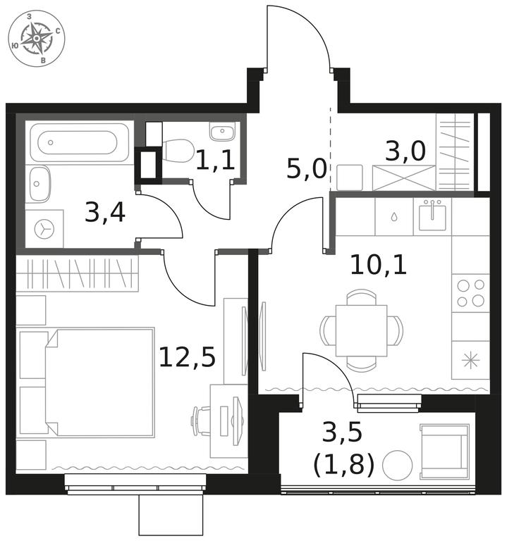 1-BD Apartment Sale, 36.9 sq. m. at 1 Himkinskij, zhiloy kompleks 1-y Khimkinskiy, kvartal Mezhdunarodny, mikrorayon Klyazma-Starbeyevo, Khimki, Moscow Region, Russia #1 1-BD Apartment Sale, 36.9 sq. m. at 1 Himkinskij, zhiloy kompleks 1-y Khimkinskiy, kvartal Mezhdunarodny, mikrorayon Klyazma-Starbeyevo, Khimki, Moscow Region, Russia #1