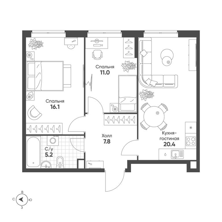 2-BD Apartment Sale, 60.5 sq. m. at Sokolinn Park, 3rd Grazhdanskaya Street, 1, Moscow, Russia #1 2-BD Apartment Sale, 60.5 sq. m. at Sokolinn Park, 3rd Grazhdanskaya Street, 1, Moscow, Russia #1