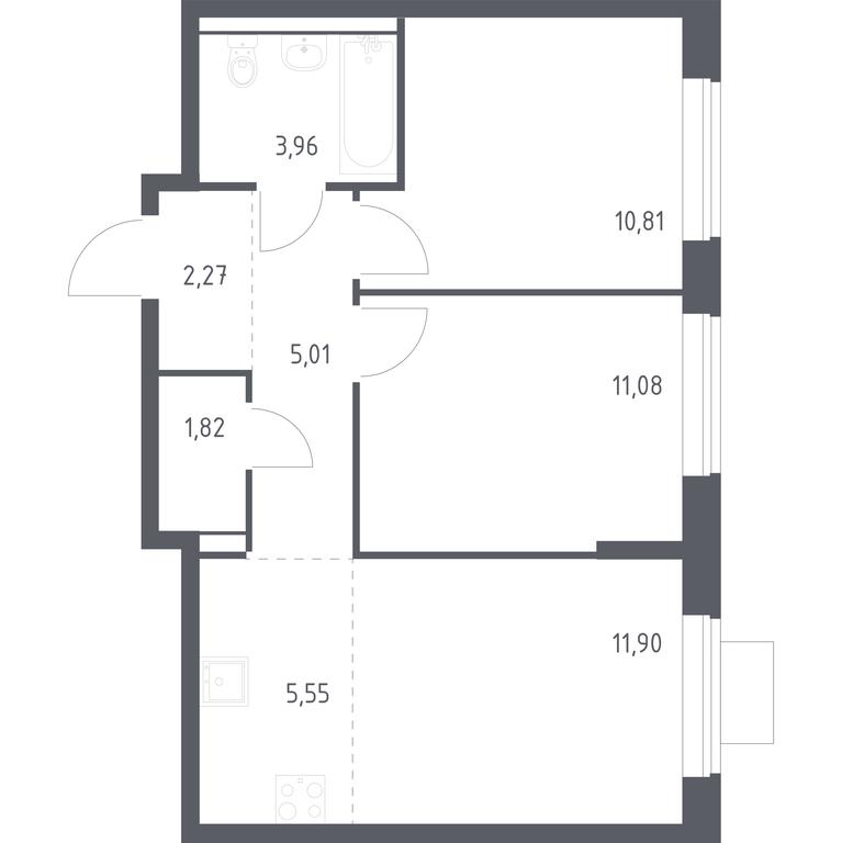 1-BD Apartment Sale, 52.4 sq. m. at Prigorod Lesnoe, Molodyozhny bulvar, 6, derevnya Misaylovo, Leninskiy City District, Moscow Region, Russia #1 1-BD Apartment Sale, 52.4 sq. m. at Prigorod Lesnoe, Molodyozhny bulvar, 6, derevnya Misaylovo, Leninskiy City District, Moscow Region, Russia #1