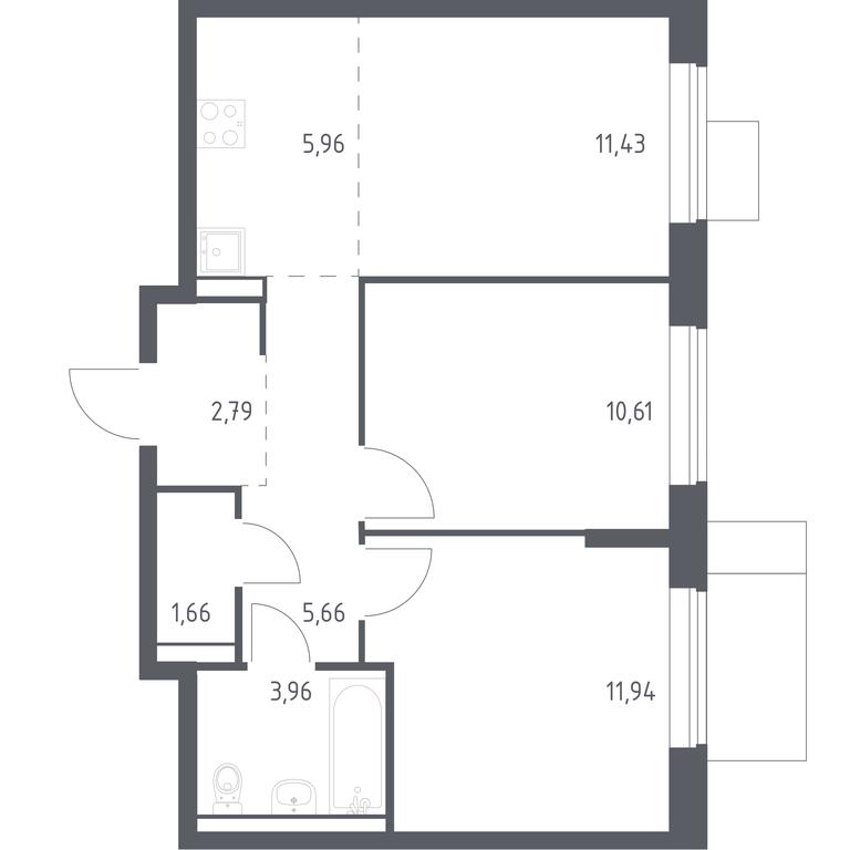 1-BD Apartment Sale, 54.01 sq. m. at Prigorod Lesnoe, Molodyozhny bulvar, 6, derevnya Misaylovo, Leninskiy City District, Moscow Region, Russia #1 1-BD Apartment Sale, 54.01 sq. m. at Prigorod Lesnoe, Molodyozhny bulvar, 6, derevnya Misaylovo, Leninskiy City District, Moscow Region, Russia #1