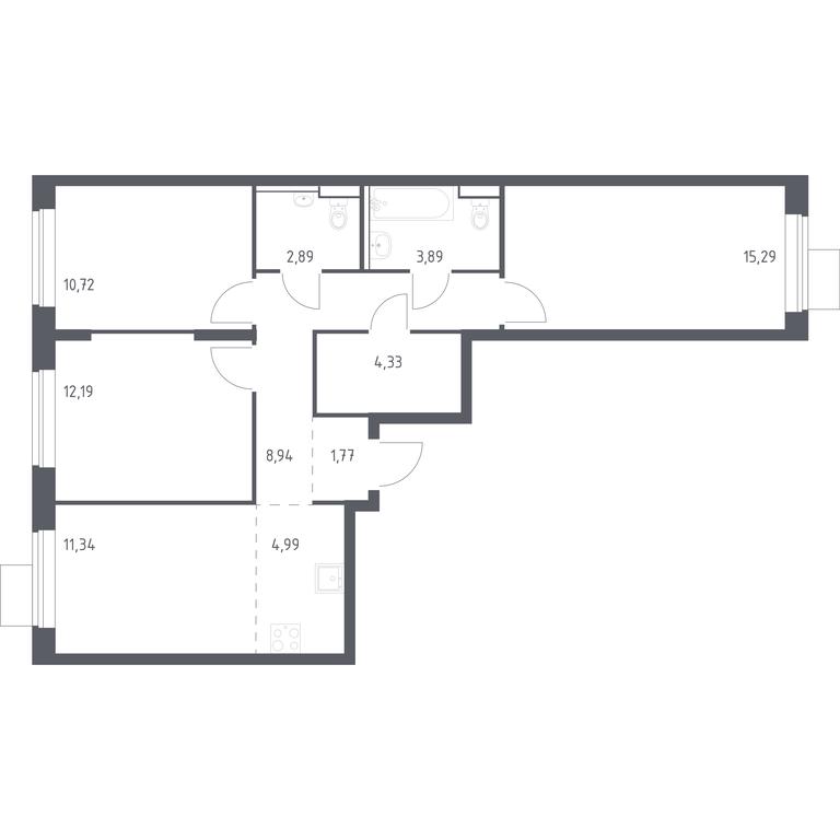 2-BD Apartment Sale, 76.35 sq. m. at Prigorod Lesnoe, Molodyozhny bulvar, 6, derevnya Misaylovo, Leninskiy City District, Moscow Region, Russia #1 2-BD Apartment Sale, 76.35 sq. m. at Prigorod Lesnoe, Molodyozhny bulvar, 6, derevnya Misaylovo, Leninskiy City District, Moscow Region, Russia #1