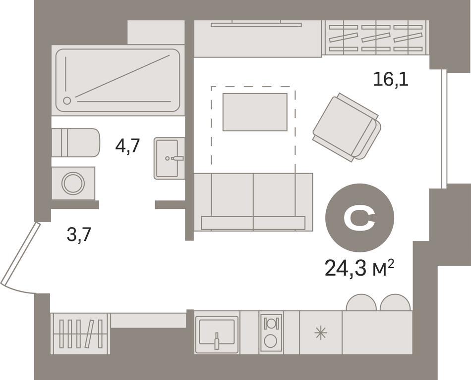 Apartment Sale, 24.3平方米 at Kvartal «MONS», Ogorodny Drive, Moscow, Russia #1 Apartment Sale, 24.3平方米 at Kvartal «MONS», Ogorodny Drive, Moscow, Russia #1