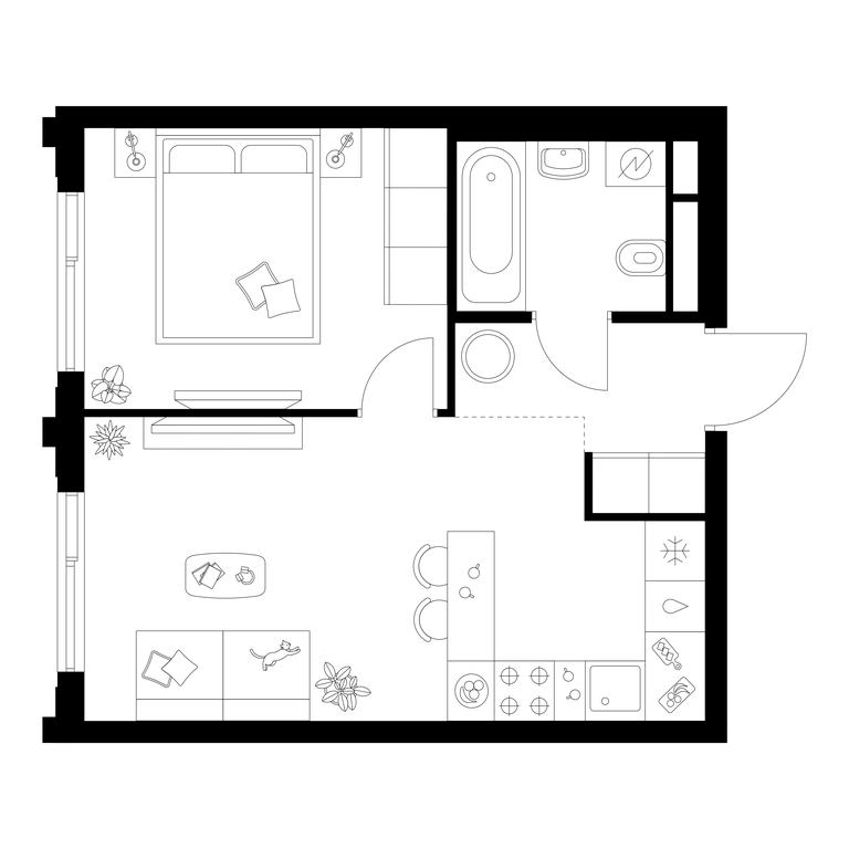 1-BD Apartment Sale, 35 sq. m. at Altufevskoe 53, Алтуфьевское шоссе, 53с11, Москва, Россия #1
