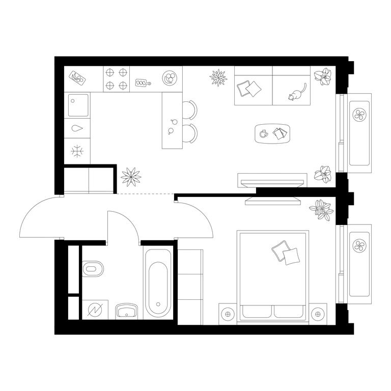 1-BD Apartment Sale, 34.7平方米 at Altufevskoe 53, Алтуфьевское шоссе, 53с11, Москва, Россия #1 1-BD Apartment Sale, 34.7平方米 at Altufevskoe 53, Алтуфьевское шоссе, 53с11, Москва, Россия #1