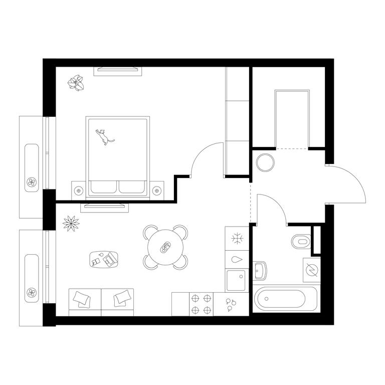 1-BD Apartment Sale, 40.1 sq. m. at Salarevo Park, Salaryevskaya Street, 8к1, Moskovskiy Settlement, Moscow, Russia #1